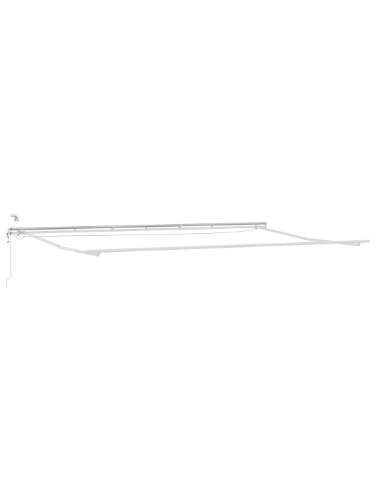 Automatická výsuvná markýza s led bílá 600x350 cm, náhradní tkanina pro markýzu 6x3,5 m bílá