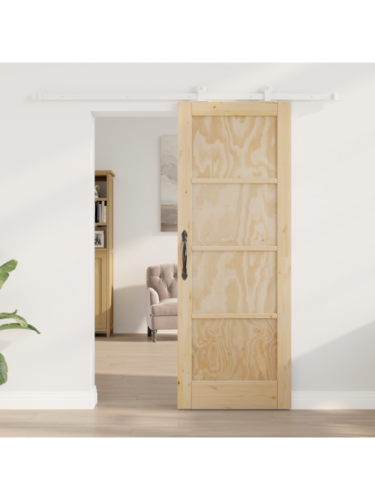 Posuvné dveře se sadou hardware 'orkdal'z masivního borového dřeva, posuvné dveře 'orkdal'73,5x198,5x4 cm z masivního borového dřeva