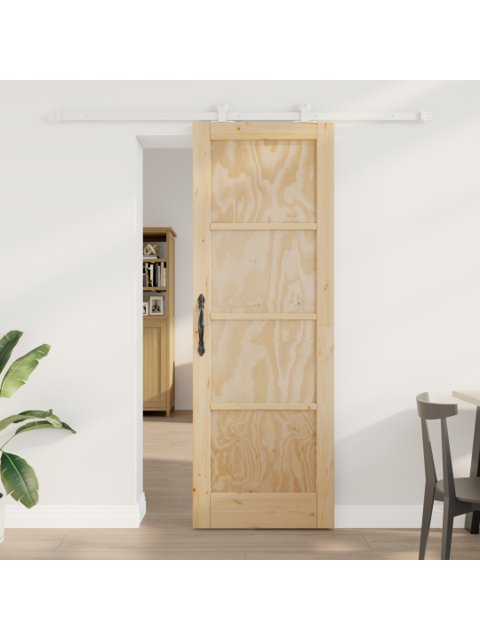 Posuvné dveře s hardwarovou sadou 'orkdal'z masivního borového dřeva, vnitřní dveře 'orkdal'73,5x211x4 cm z masivního borového dřeva