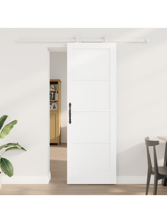 Posuvné dveře s hardwarovou sadou 'orkdal'bílé masivní dřevo pine, vnitřní dveře 'orkdal'bílé 73.5x211x4 cm masivní dřevo pine