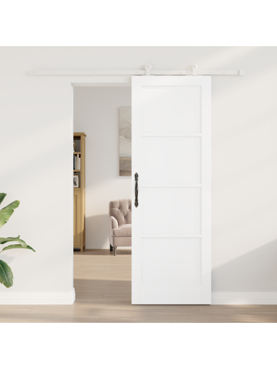 Posuvné dveře s hardwarovou sadou 'orkdal'bílé masivní dřevo pine, vnitřní dveře 'orkdal'bílé 73.5x211x4 cm masivní dřevo pine