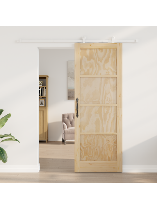 Posuvné dveře s hardwarem 'orkdal'ze solidního borového dřeva, vnitřní dveře 'orkdal'78x211x4 cm ze solidního borového dřeva