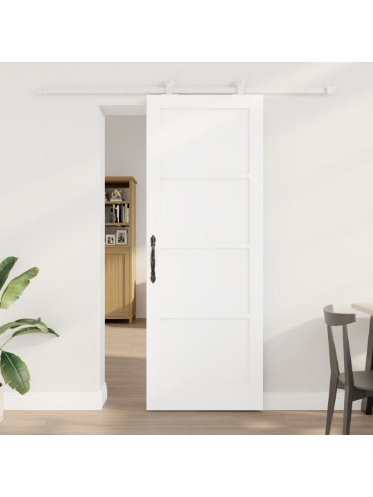 Bílé posuvné dveře s hardwarem 'orkdal'z masivního dřeva borovice, interiérové dveře 'orkdal'bílé 78x211x4 cm z masivního dřeva borovice