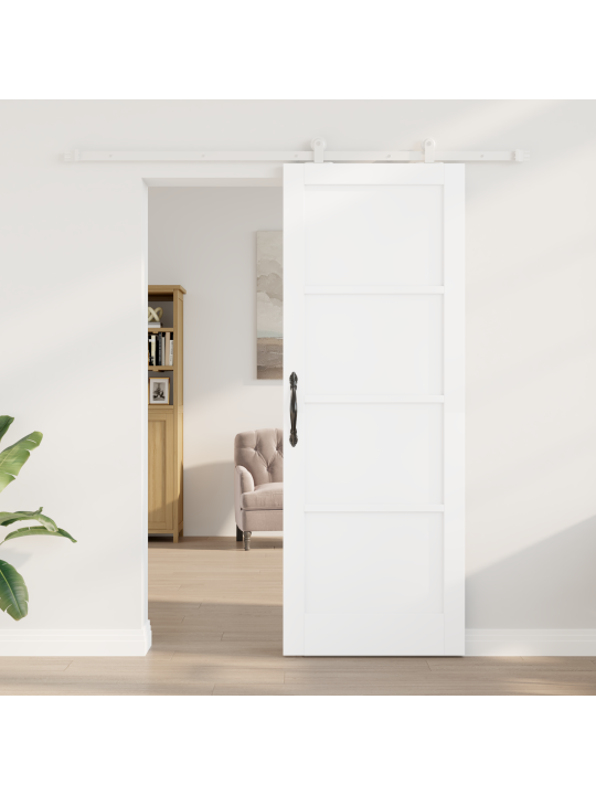 Bílé posuvné dveře s hardwarem 'orkdal'z masivního dřeva borovice, interiérové dveře 'orkdal'bílé 78x211x4 cm z masivního dřeva borovice