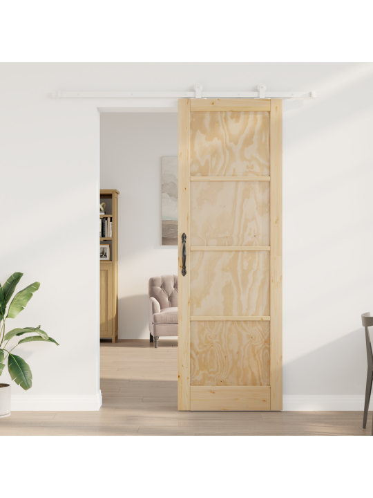 Posuvné dveře s hardwarem setem orkdal z masivního borového dřeva, vnitřní dveře 'orkdal'78x232x4 cm z masivního borového dřeva