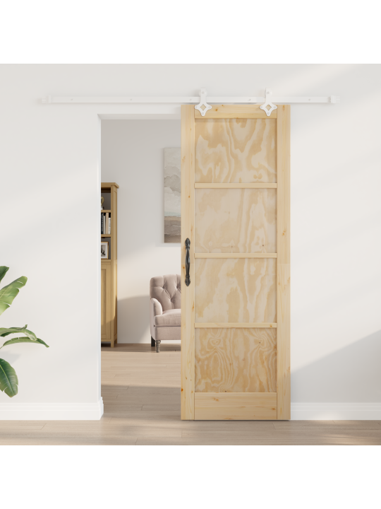 Posuvné dveře s kováním 73.5x211 cm z masivního borového dřeva