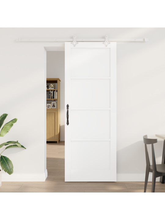 Posuvné dveře s montážní sadou bílá 78x211 cm masivní borové dřevo