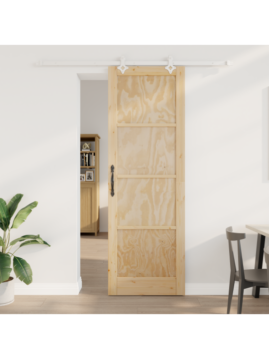 Posuvné dveře s hardwarovou sadou 78x232 cm masivní borové dřevo, vnitřní dveře 'orkdal'78x232x4 cm masivní borové dřevo