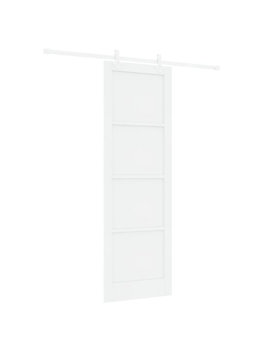 Posuvné dveře se sadou kování bílé 78x232 cm masivní borovice, interiérové dveře 'orkdal'bílé 78x232x4 cm masivní borovice