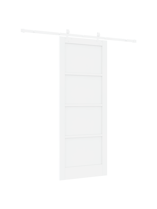 Posuvné dveře se sadou kování bílá 83x211 cm masivní dřevo borovice, interiérové dveře 'orkdal'bílá 83x211x4 cm masivní dřevo borovice