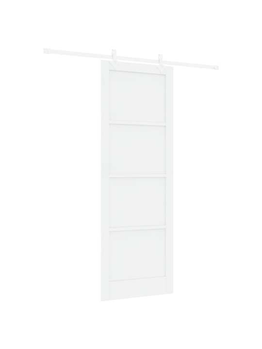 Posuvné dveře se sadou kování bílá 83x232 cm masivní dřevo borovice, interiérové dveře "orkdal" bílá 83x232x4 cm masivní dřevo borovice