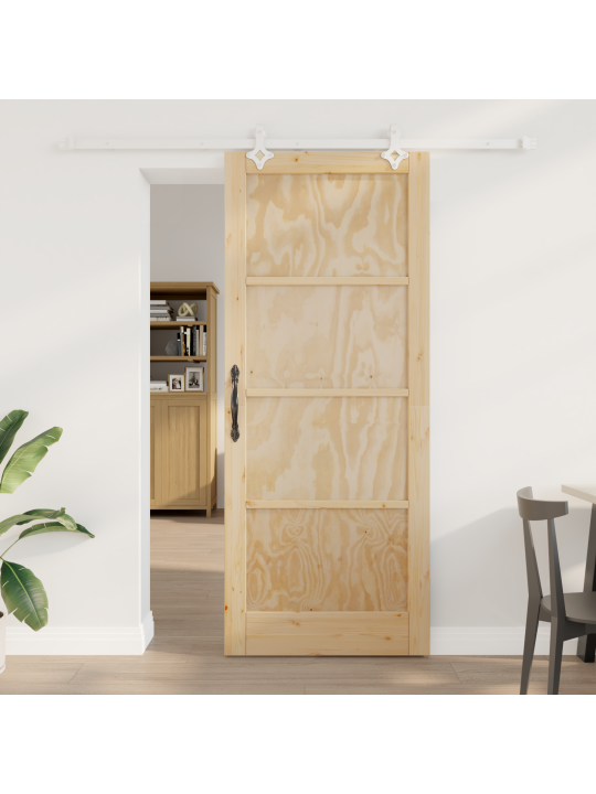 Posuvné dveře s hardwarovou sadou 86x211 cm masivní borovice