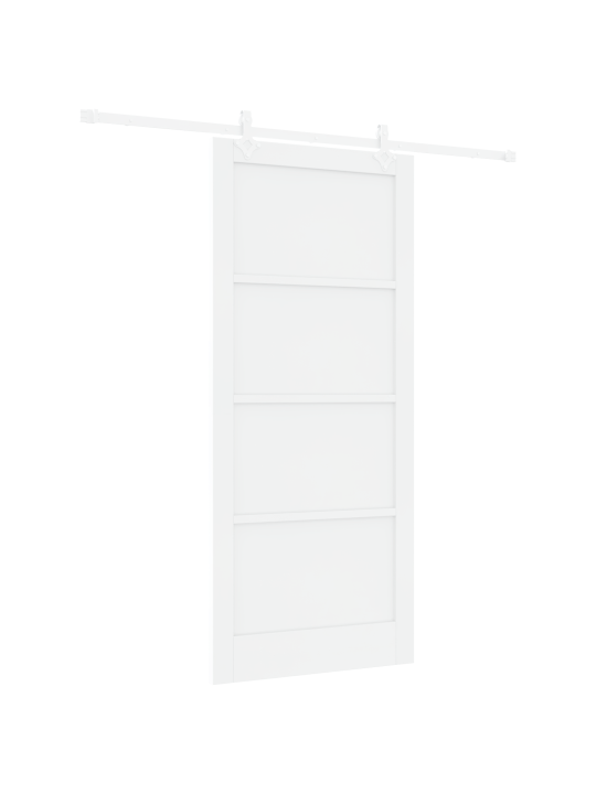 Posuvné dveře s kovaním bílá 93x211 cm kvalitní dřevo borové