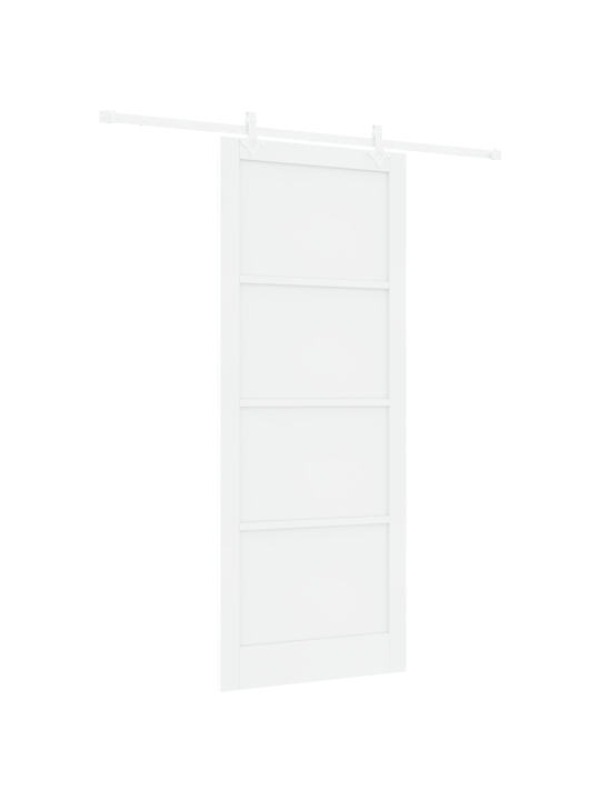 Posuvné dveře s kováním bílá 93x232 cm masivní dřevo borovice, interiérové dveře 'orkdal'bílá 93x232x4 cm masivní dřevo borovice