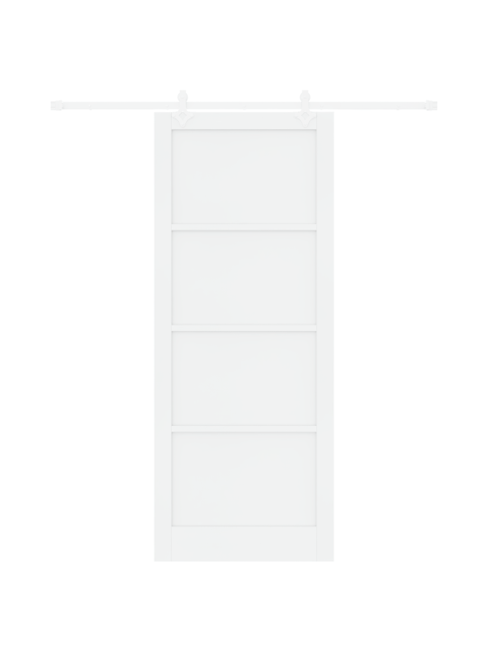 Posuvné dveře s kováním bílá 93x232 cm masivní dřevo borovice, interiérové dveře 'orkdal'bílá 93x232x4 cm masivní dřevo borovice