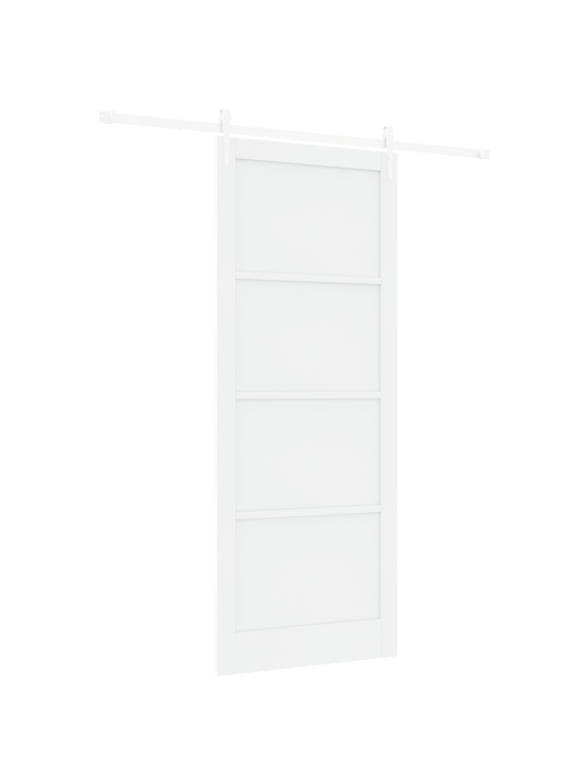 Posuvné dveře se sadou hardwaru bílé 93x232 cm masivní dřevo borové, interiérové dveře 'orkdal'bílé 93x232x4 cm masivní dřevo borové