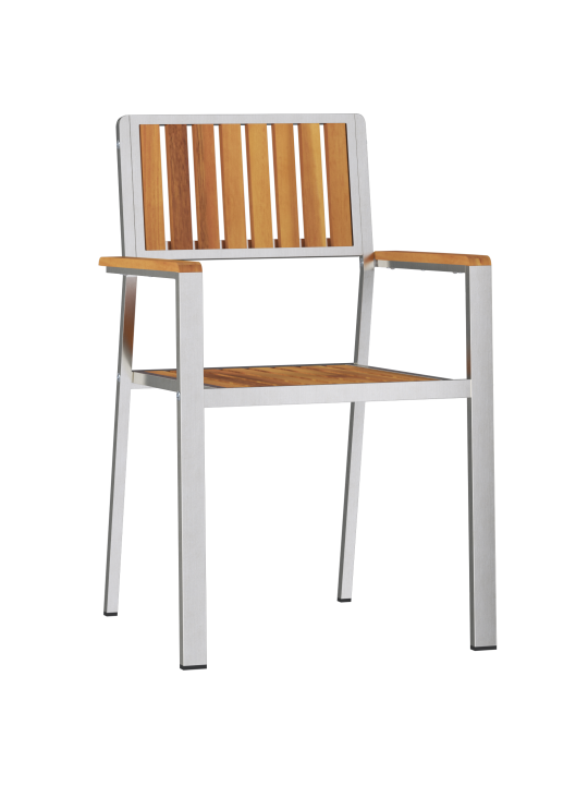 Set stohovatelných zahradních židlí 6 ks 54,5x56x87 cm z masivního akáciového dřeva, stohovatelné zahradní židle 2 ks z masivního akáciového dřeva a kovu, stohovatelné zahradní židle 4 ks z masivního akáciového dřeva a kovu