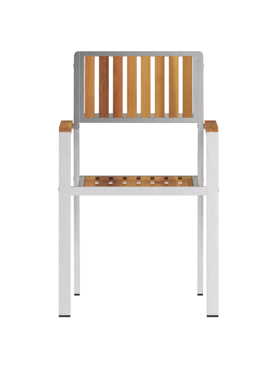 Set stohovatelných zahradních židlí 6 ks 54,5x56x87 cm z masivního akáciového dřeva, stohovatelné zahradní židle 2 ks z masivního akáciového dřeva a kovu, stohovatelné zahradní židle 4 ks z masivního akáciového dřeva a kovu