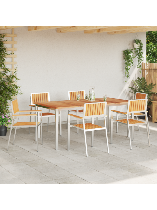 Stohovací zahradní židle 6 ks 54.5x56x87 cm masivní teakové dřevo