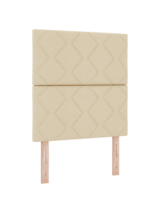 Čelo postele s designem diamantových bloků krémové 80 cm tkanina