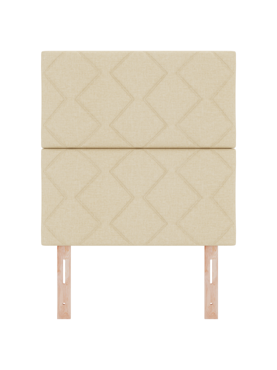Čelo postele s designem diamantových bloků krémové 80 cm tkanina