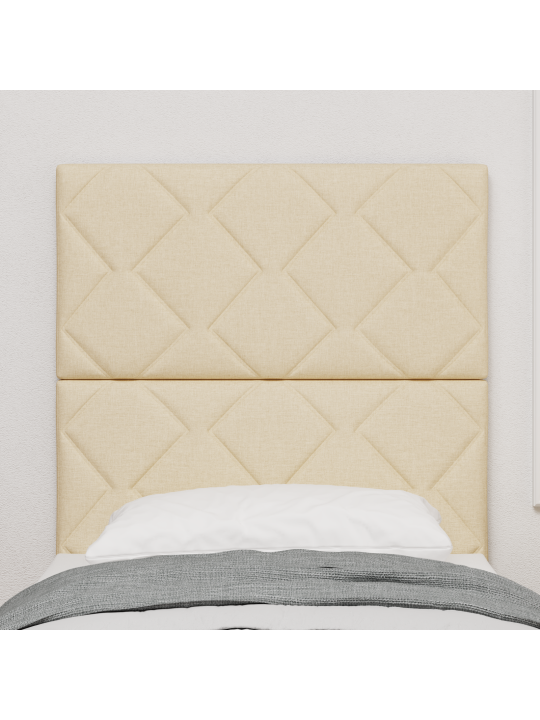 Čelo postele s designem diamantových bloků krémové 80 cm tkanina
