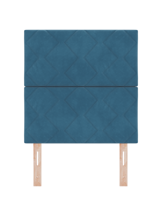 Čelo postele s diamantovým blokovým designem tmavě modré 80 cm samet