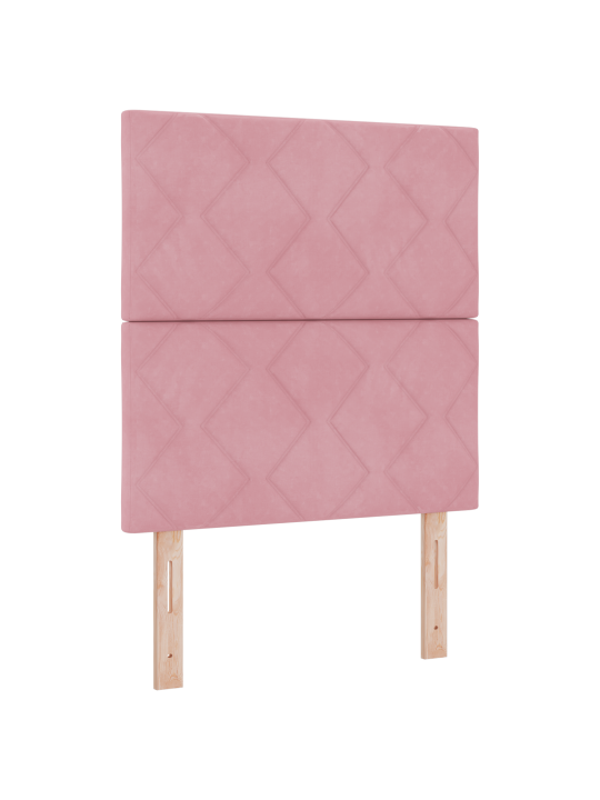 Růžové sametové čelo postele - 80 cm