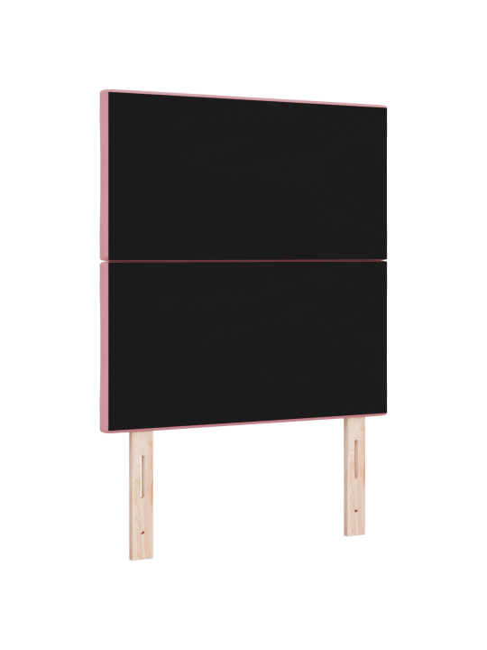 Růžové sametové čelo postele - 80 cm