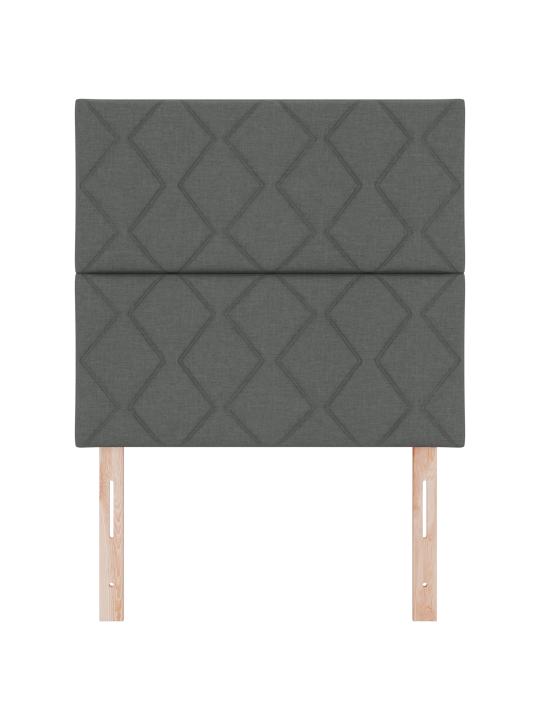 Čelo postele s designem diamantových bloků tmavě šedé 90 cm textilie