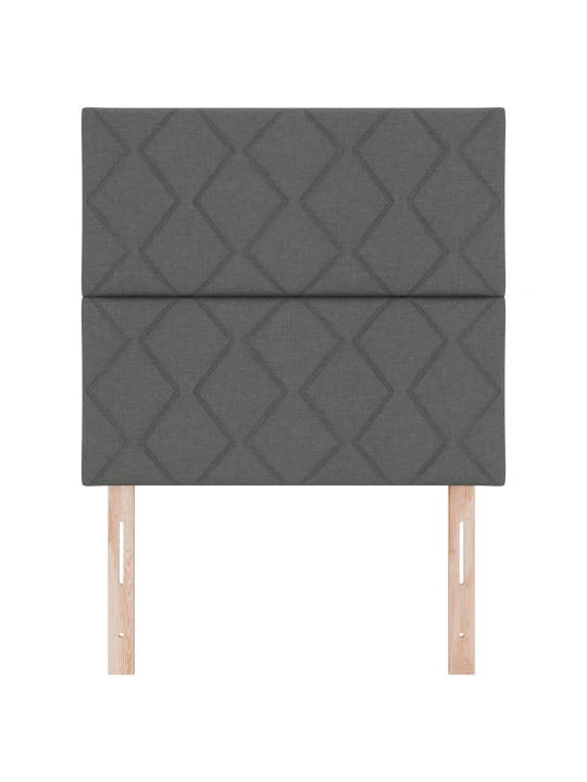 Čelo postele s designem diamantových bloků tmavě šedé 90 cm textilie