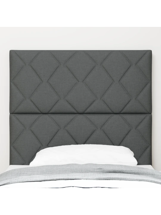 Čelo postele s designem diamantových bloků tmavě šedé 90 cm textilie