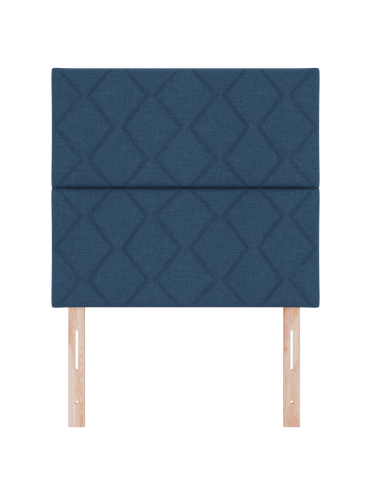 Čelo postele s diamantovým vzorem v modré 90 cm tkanina