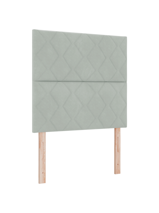 Čelo postele design diamantových bloků světle šedé 90 cm sametové