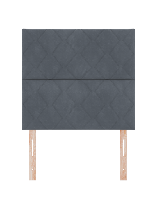 Čelo postele s diamantovými bloky tmavě šedé 90 cm sametové