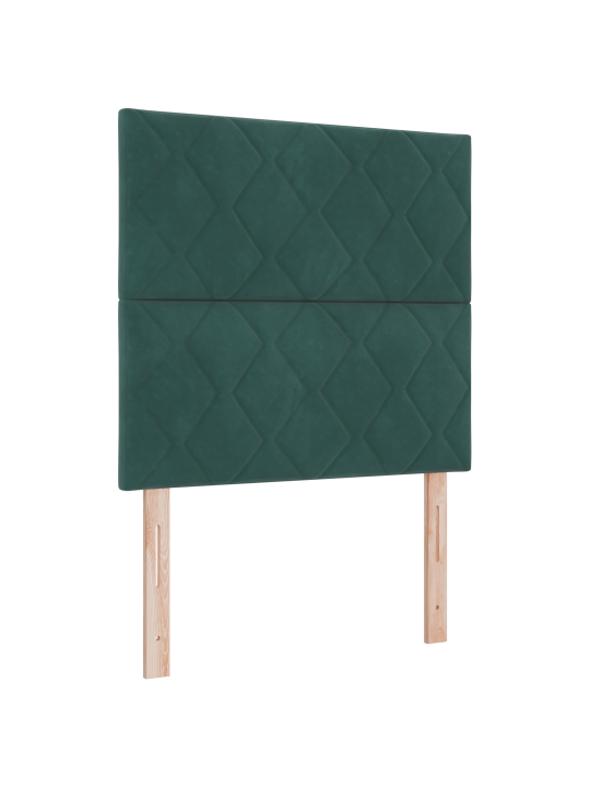 Čelo postele diamantové bloky tmavě zelené 90 cm sametové