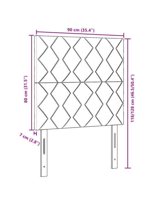 Čelo postele diamantové bloky tmavě zelené 90 cm sametové