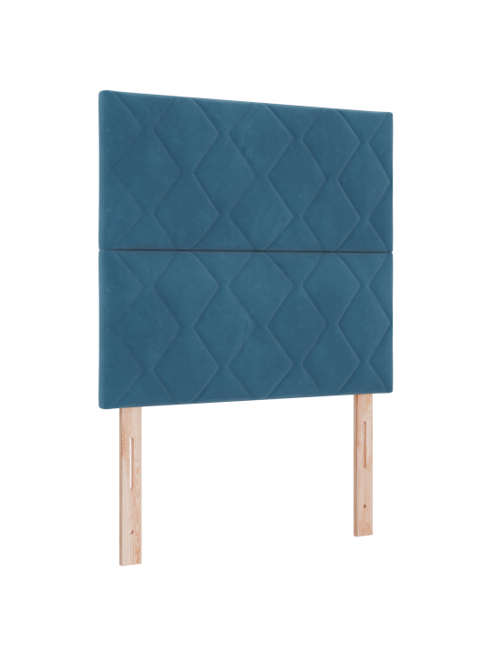 Čelo postele s diamantovým blokem designu tmavě modré 90 cm sametové