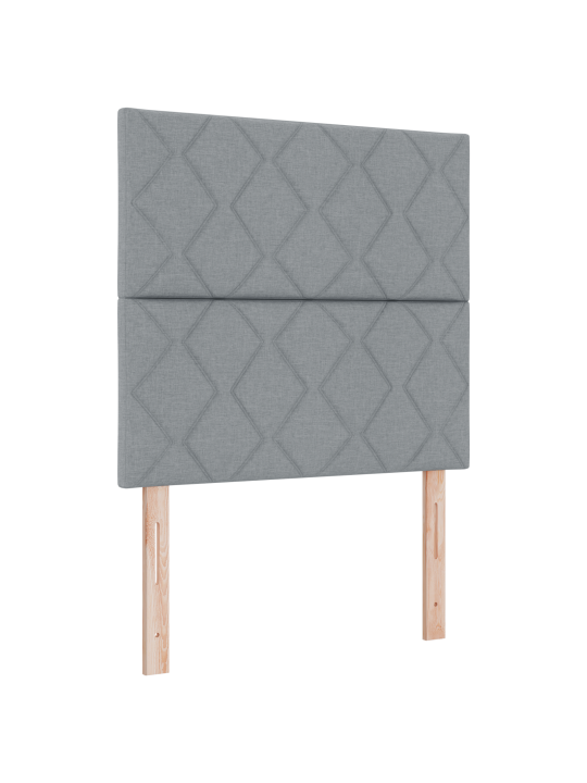 Čelo postele design s diamantovými bloky světle šedé 100 cm tkanina