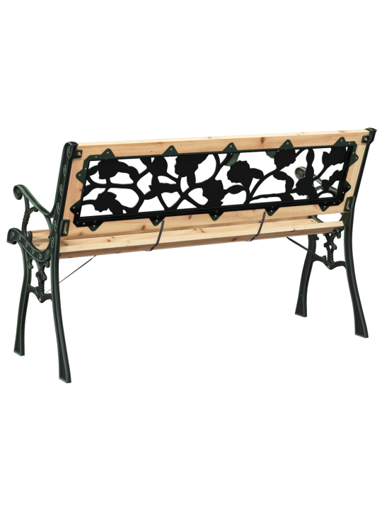 Zahradní lavice s růžovým vzorem opěradla 116 cm dřevo