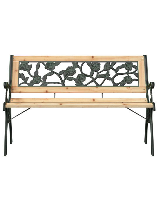 Zahradní lavice s růžovým vzorem opěradla 116 cm dřevo