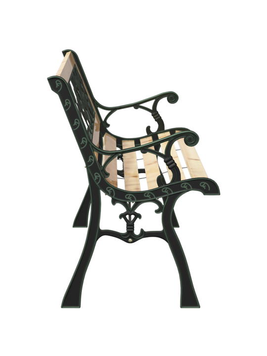 Zahradní lavice s růžovým vzorem opěradla 116 cm dřevo
