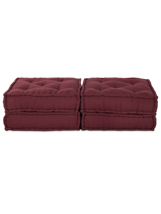 Modulární poufy 2 ks maroon textilie
