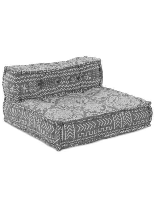 4-místný modulární sofa pouf přestavitelná světle šedá látka