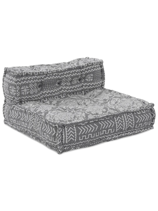 4-místný modulární sofa pouf přestavitelná světle šedá látka