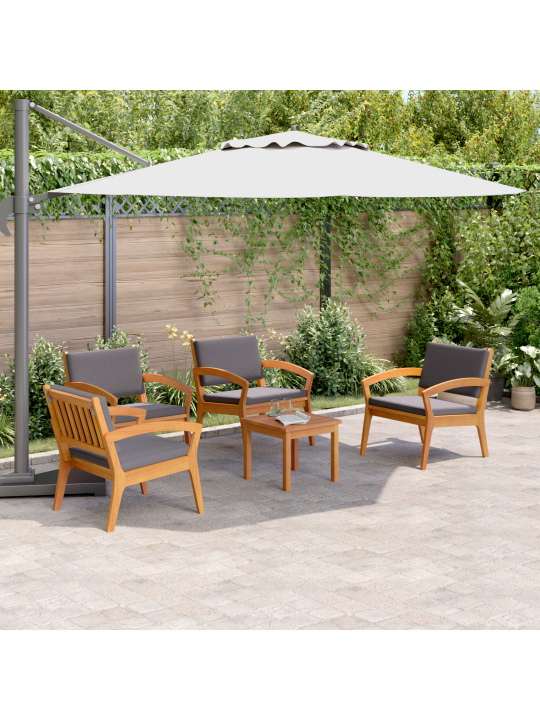 5-dílný bistro set s polštáři - masivní akáciové dřevo