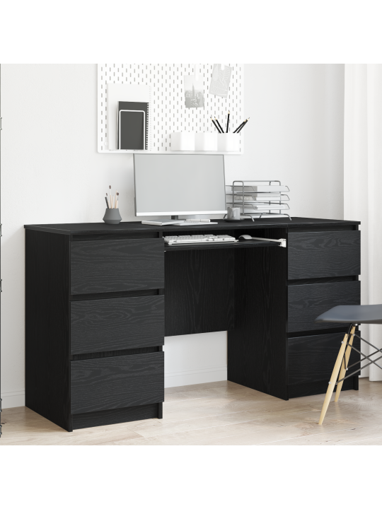 Stoly 2 ks černý dub 140x50x76 cm zpracované dřevo