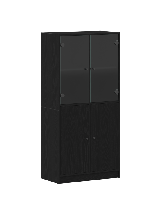 Vysoká skříň s dvířky černý dub 68x37x142 cm kompozitní dřevo
