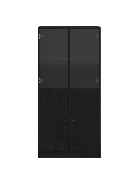Vysoká skříň s dvířky černý dub 68x37x142 cm kompozitní dřevo