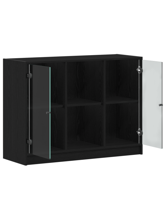 Komoda černý dub 102x37x75,5 cm dřevěný materiál